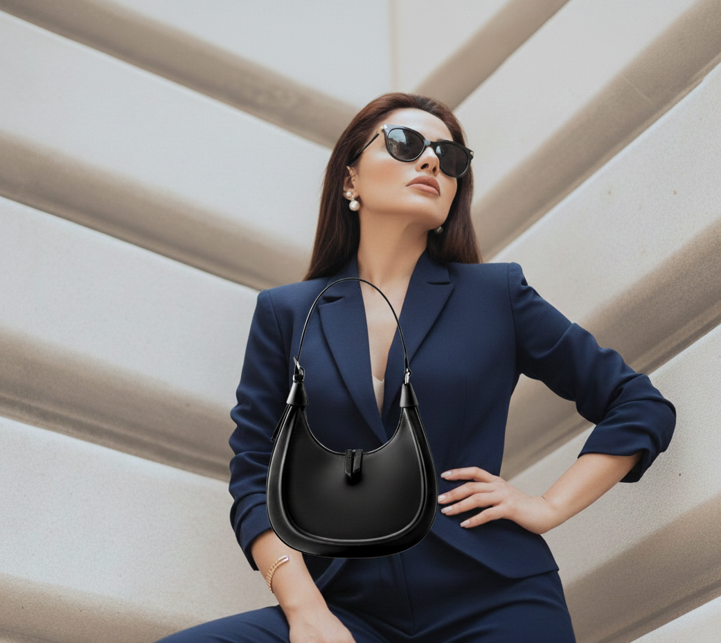 sac noir cuir fendu collection résilience