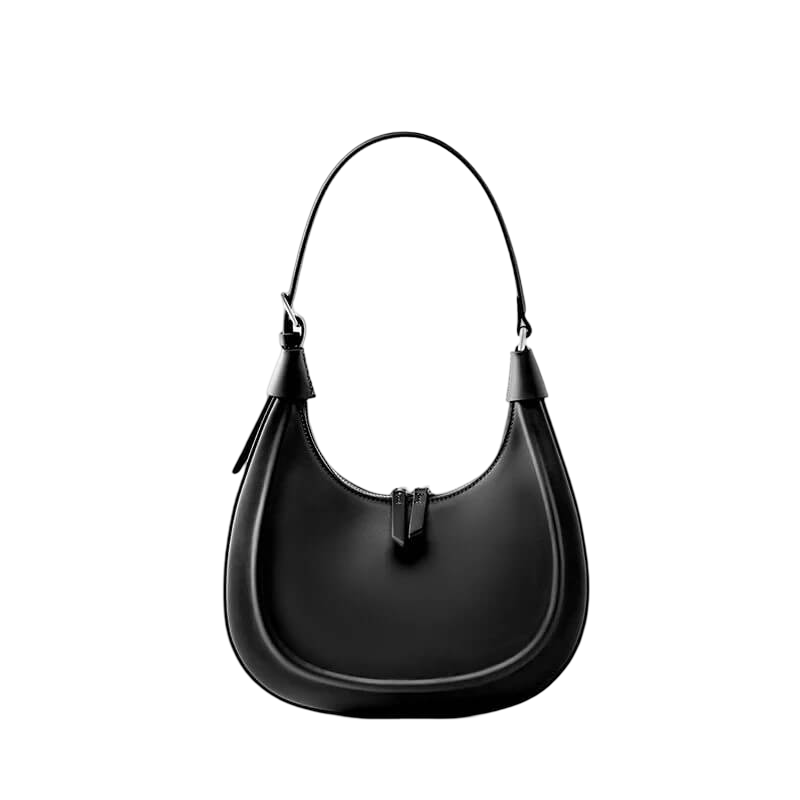 Sac à main Campéona Victoire en cuir noir — Collection Résilience